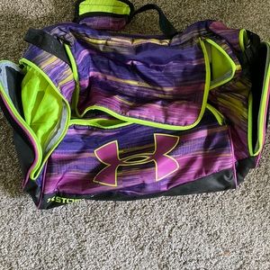 Under Armour purple/lime green gym bag